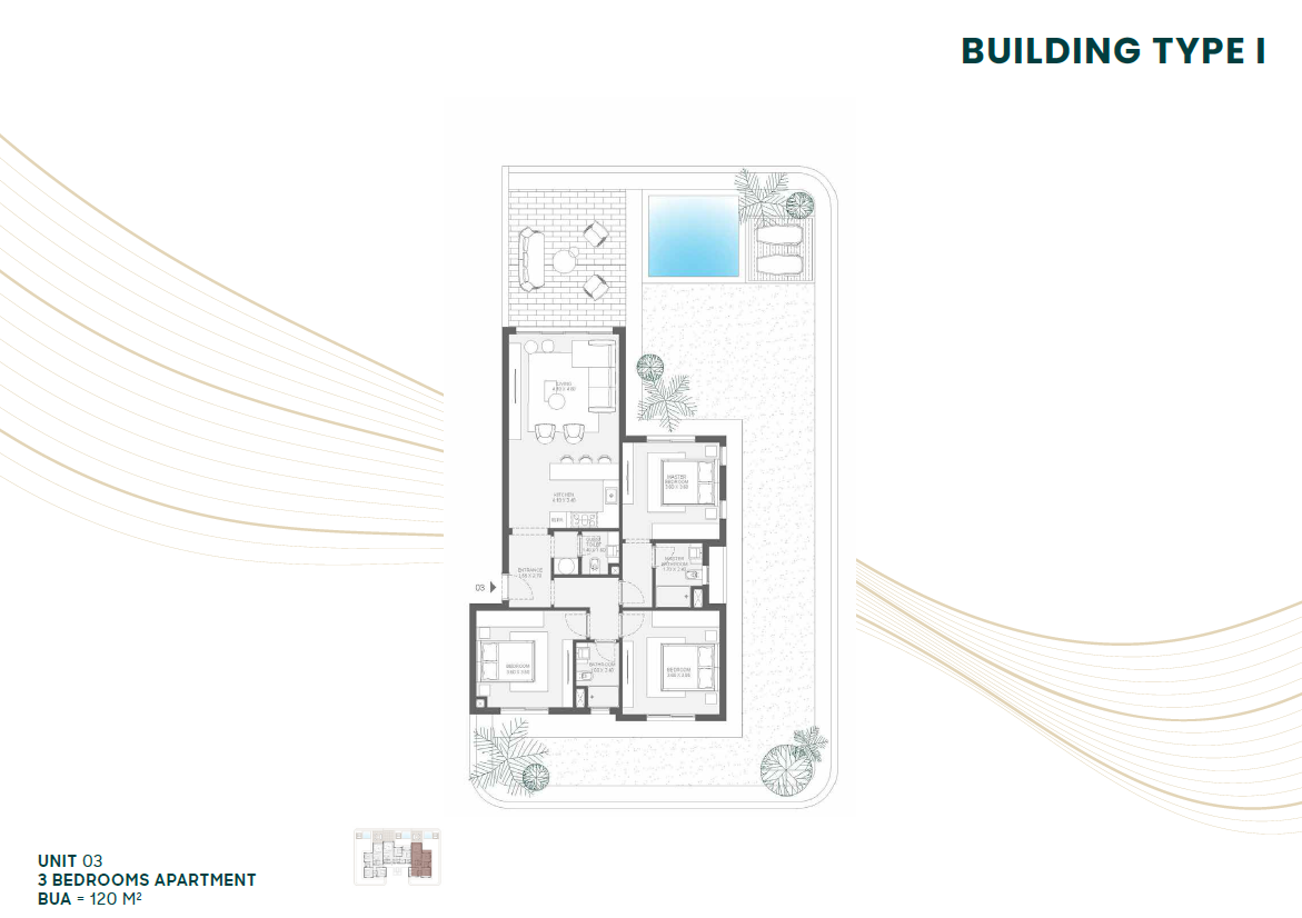 Floor plan for chalet at Makadi Heights