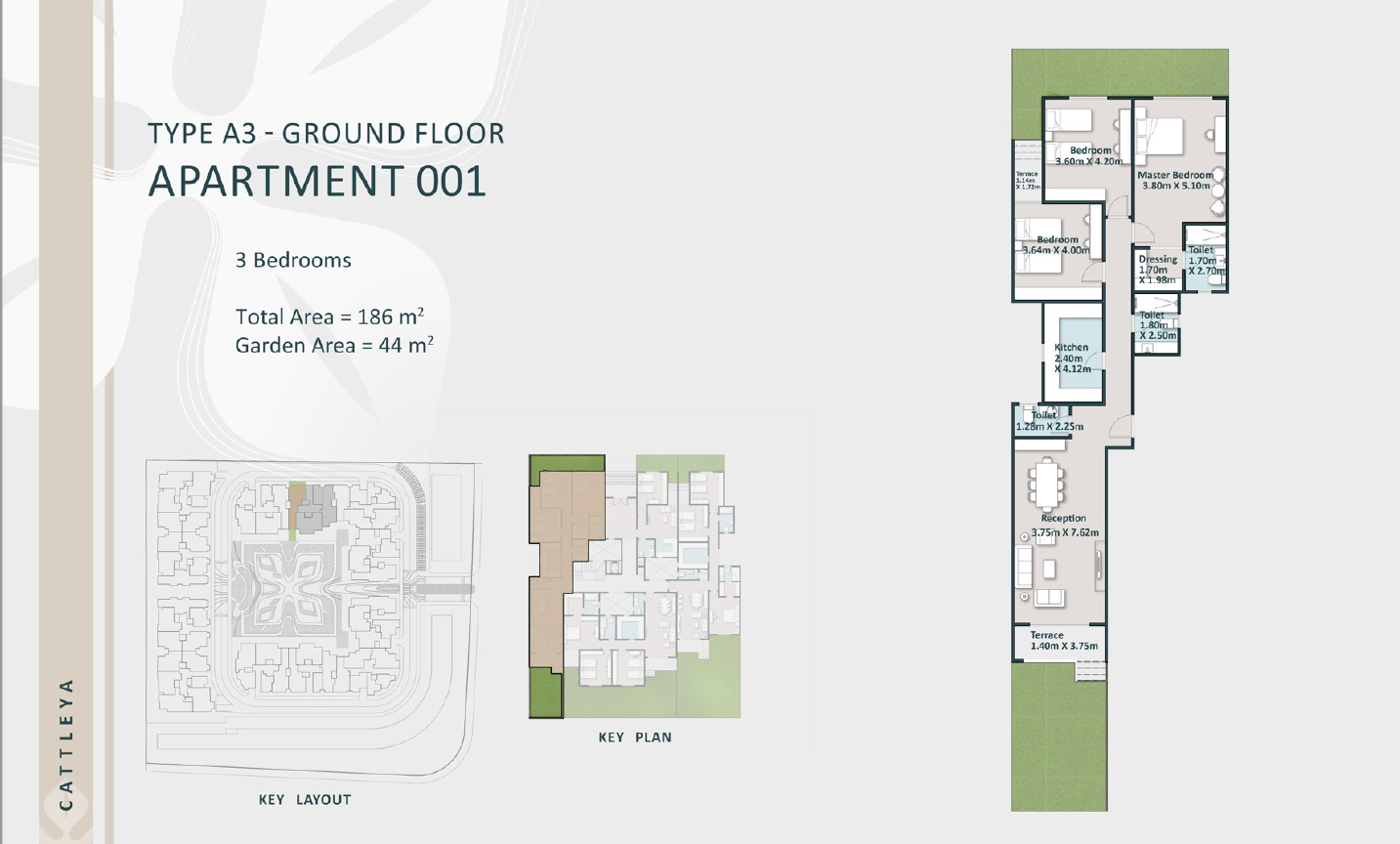 Floor plan for apartment at Cattleya