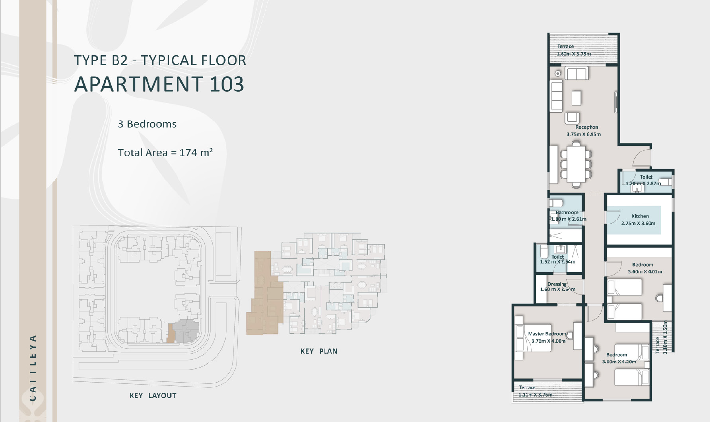 Floor plan for apartment at Cattleya