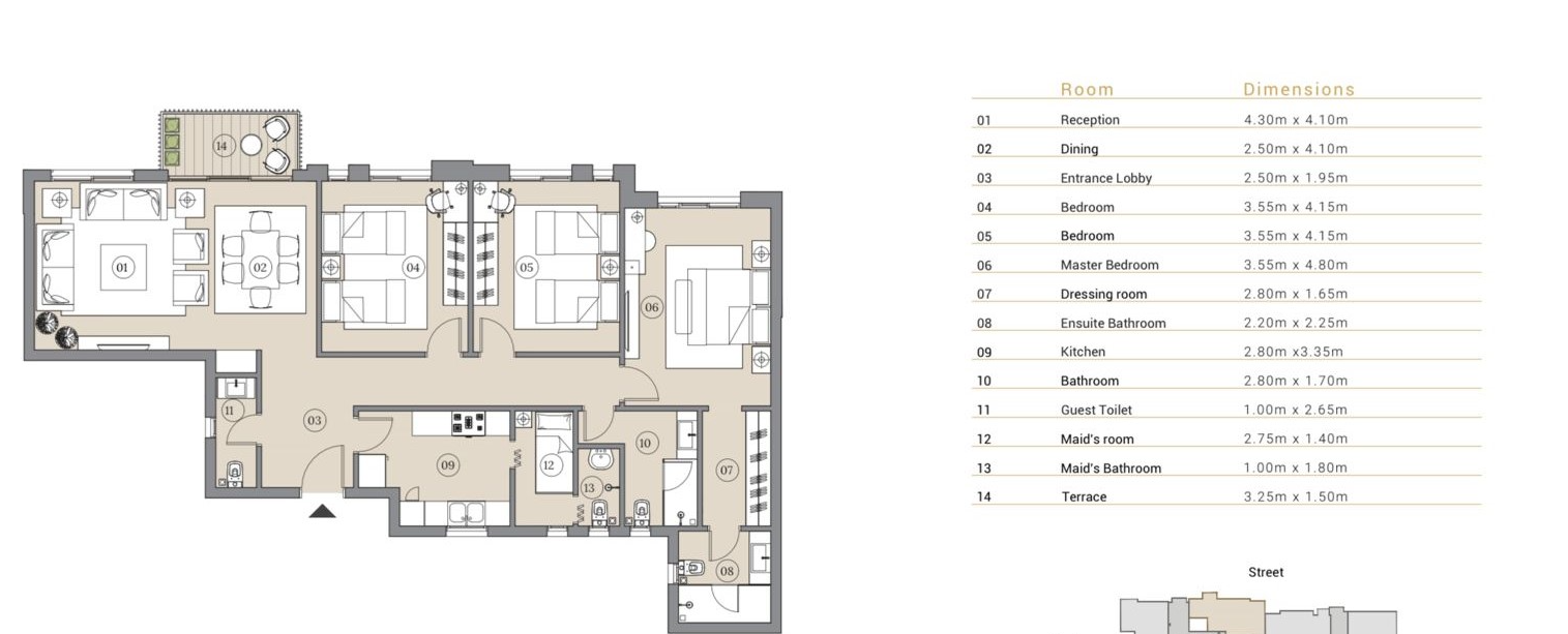 Floor plan for apartment at Swanlake Residences
