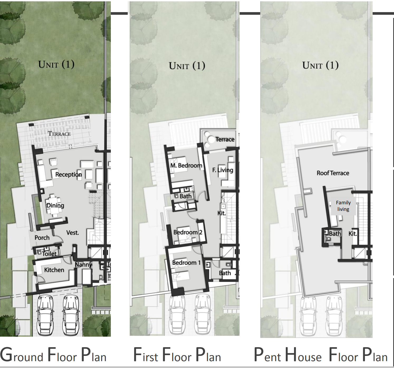 Floor plan for townhouse at Palm Hills Katameya Extension (PK2)