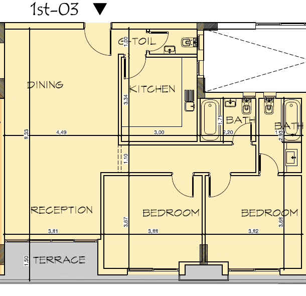 Floor plan for apartment at Bloomfields