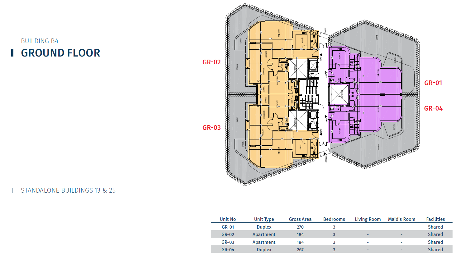 Floor plan for duplex at Bloomfields