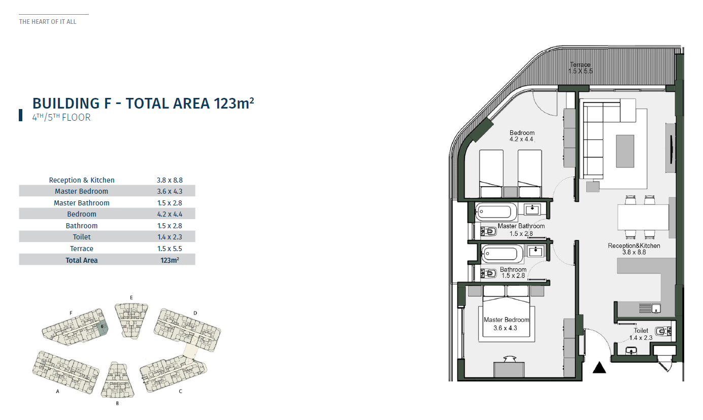 Floor plan for apartment at Bloomfields