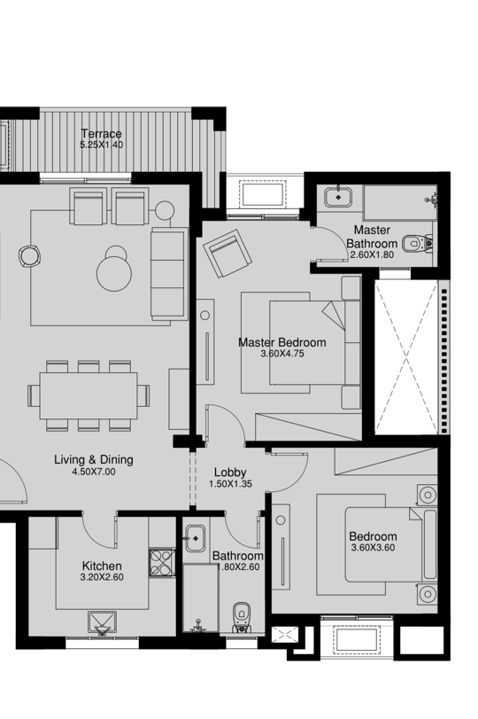 Floor plan for apartment at O West Orascom