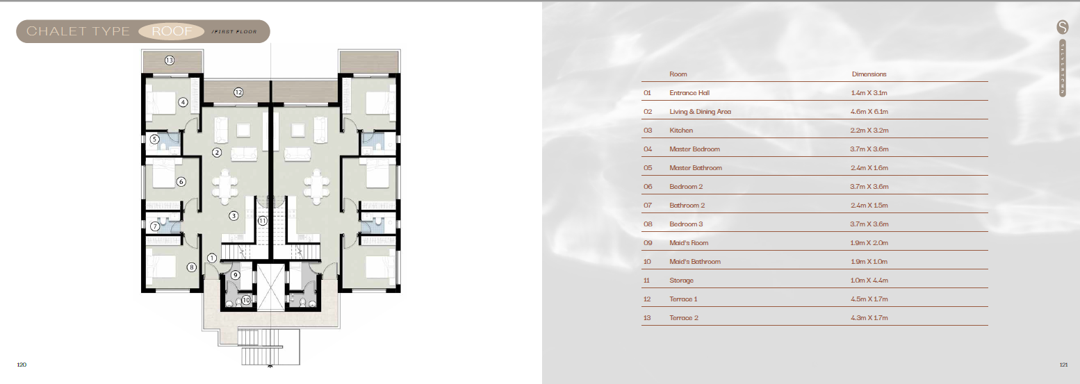 Floor plan for chalet at Silversands
