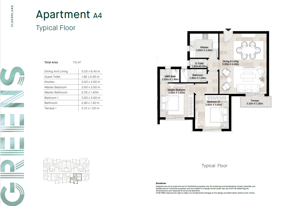 Floor plan for apartment at Hyde Park