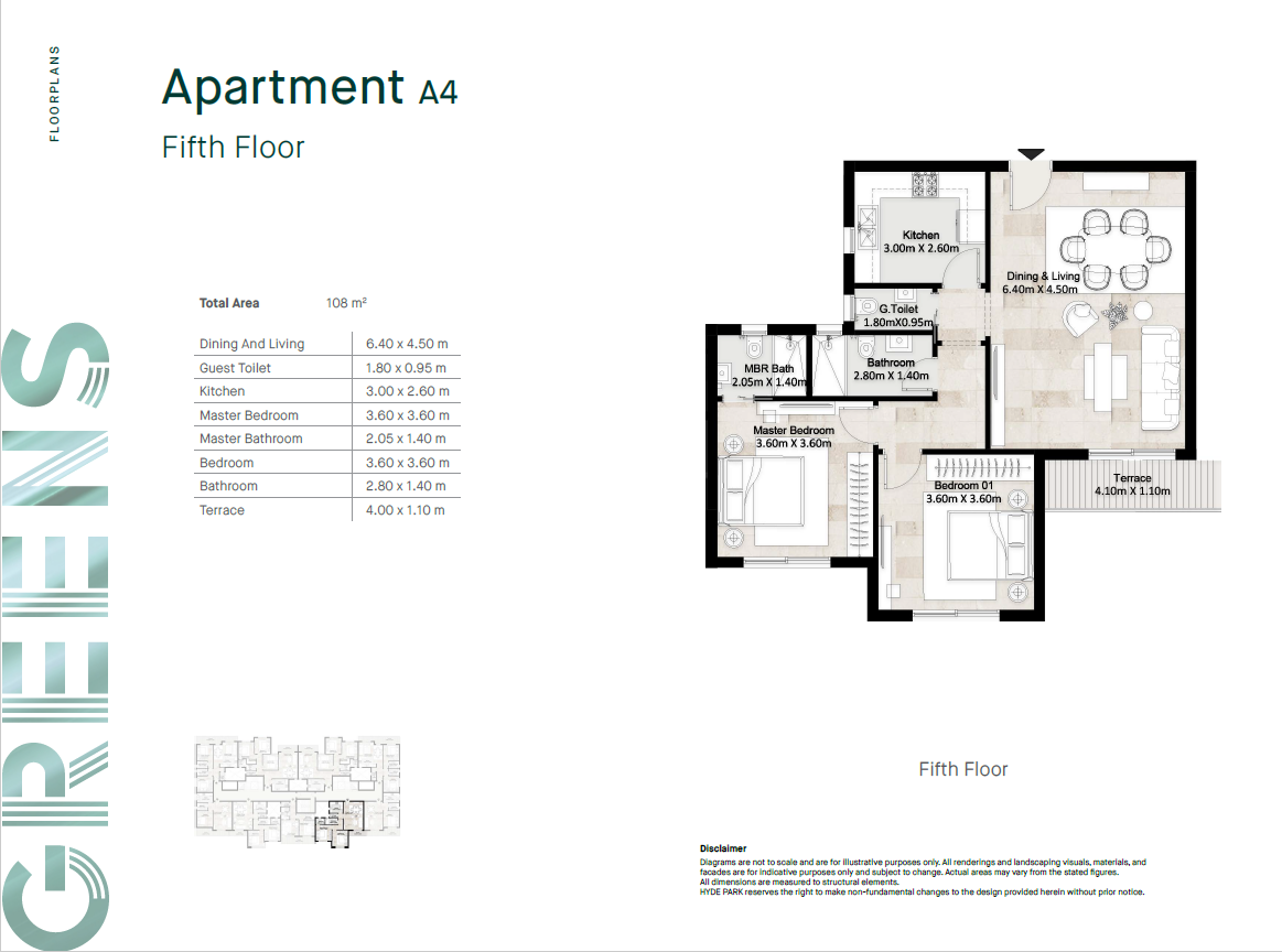 Floor plan for apartment at Hyde Park