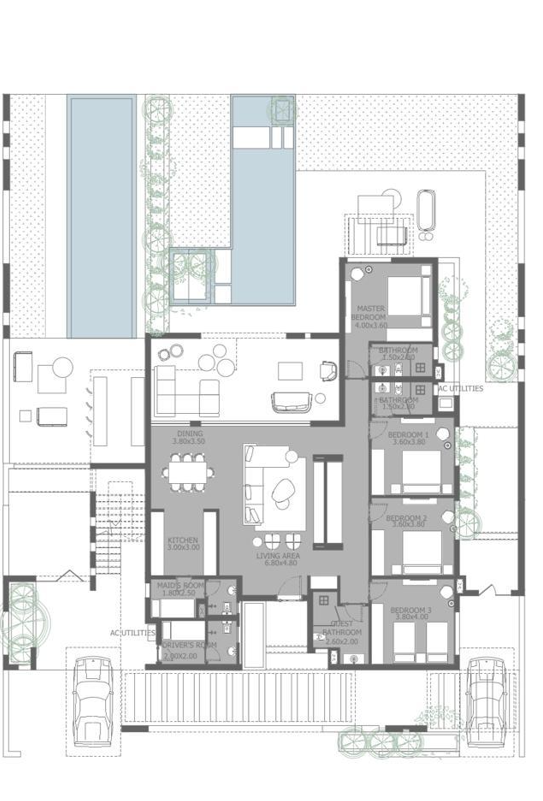 Floor plan for chalet at Playa Ghazala