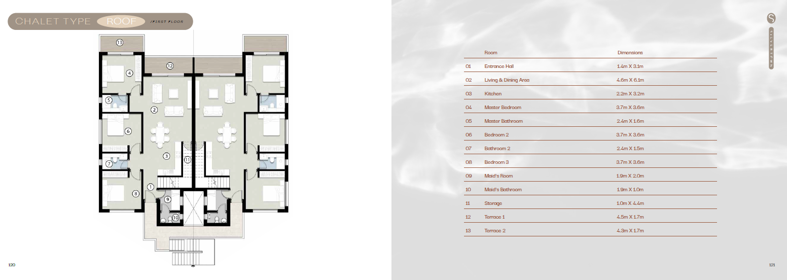 Floor plan for chalet at Silversands