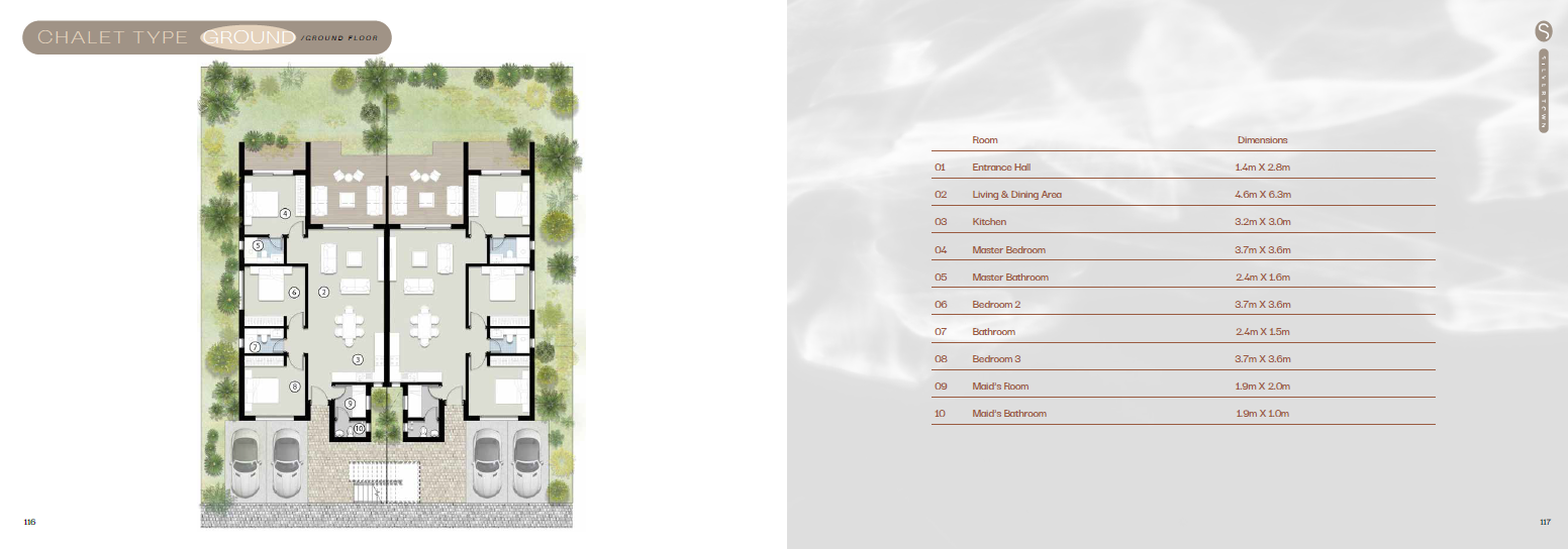 Floor plan for chalet at Silversands