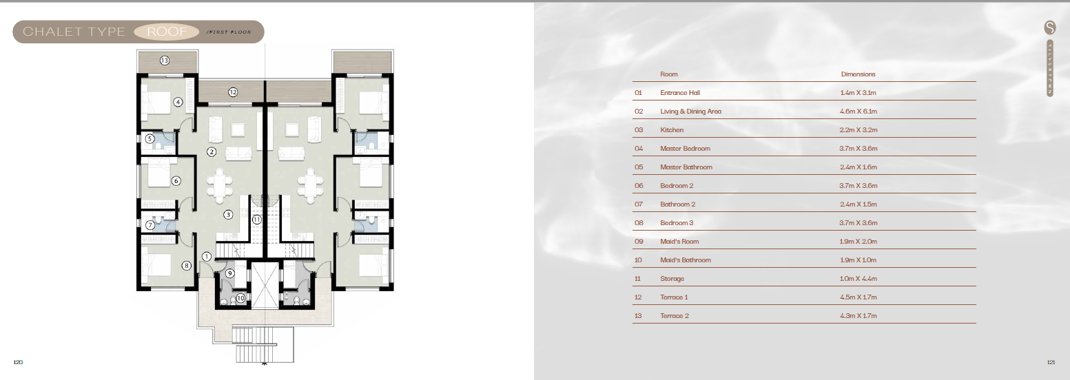 Floor plan for chalet at Silversands