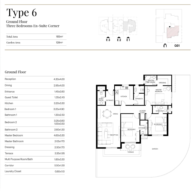 Floor plan for apartment at Trio
