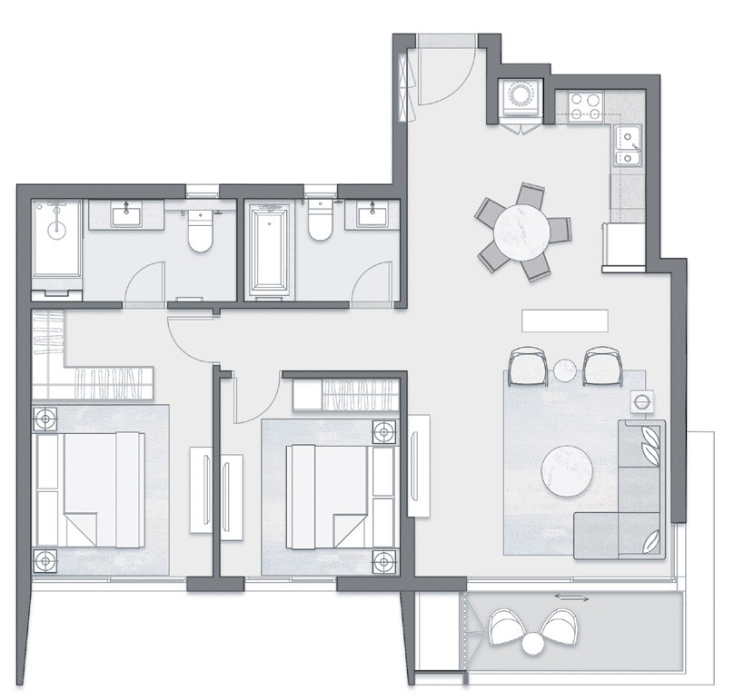 Floor plan for apartment at Cairo Gate