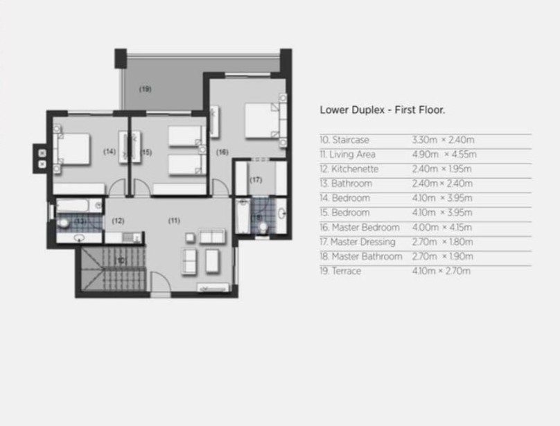 Floor plan for duplex at New Giza