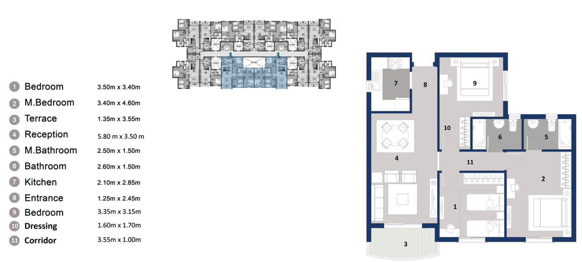 Floor plan for apartment at Nyoum October