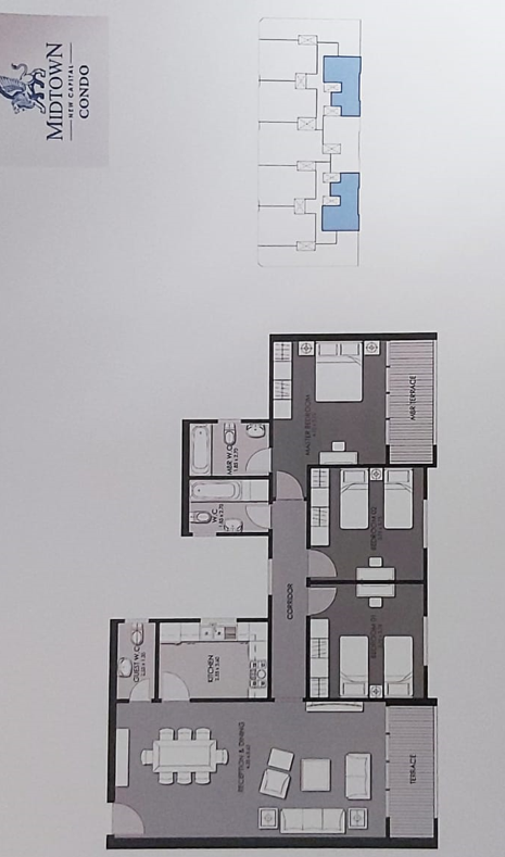 Floor plan for apartment at Midtown condo