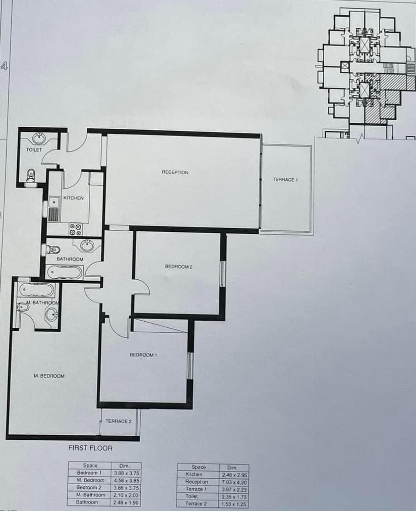 Floor plan for apartment at Mountain View ICity New Cairo