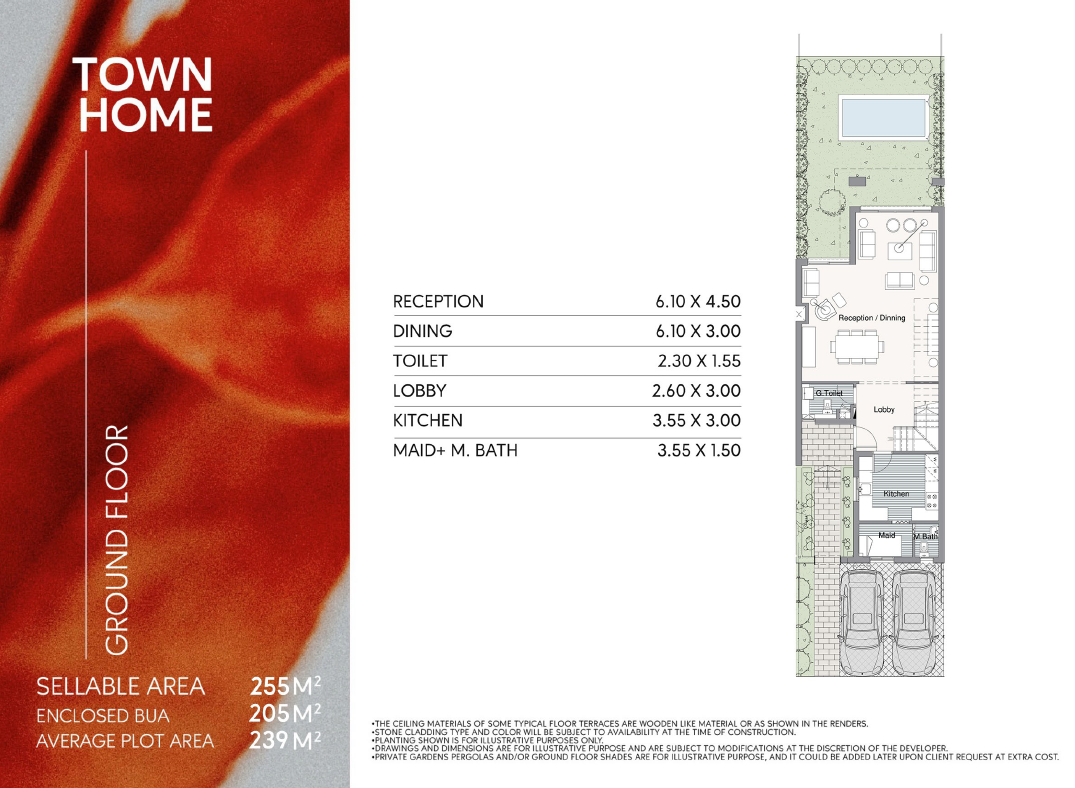 Floor plan for townhouse at Telal East
