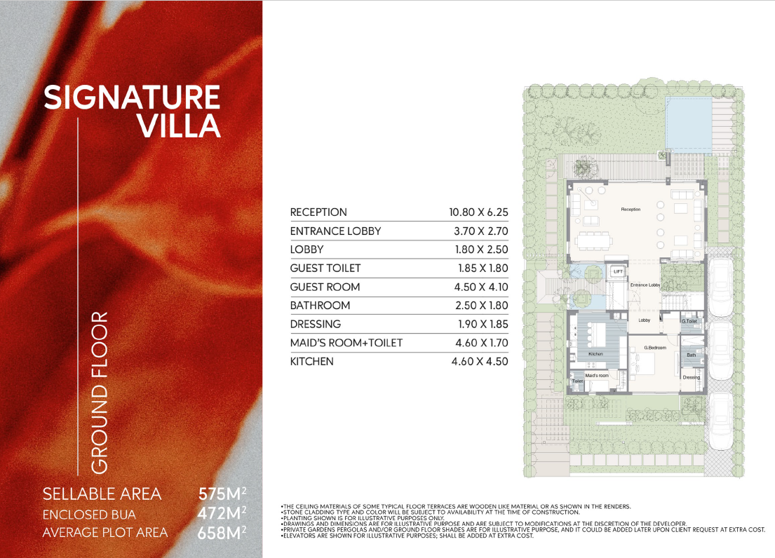 Floor plan for villa at Telal East