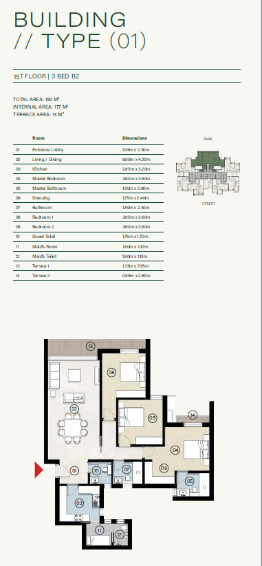 Floor plan for apartment at ZED East