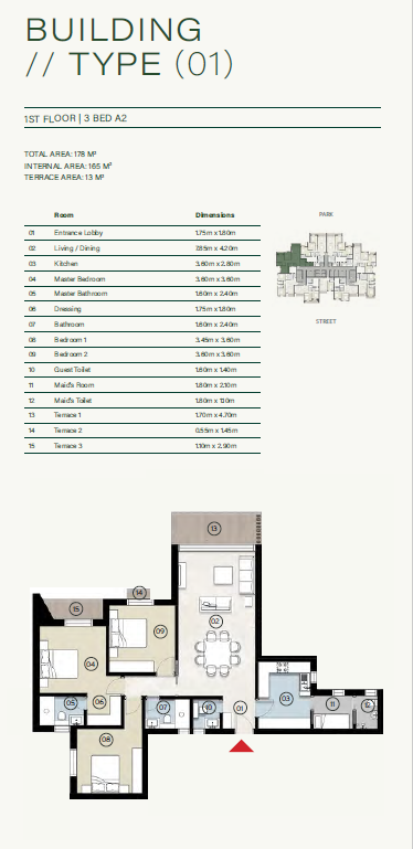 Floor plan for apartment at ZED East
