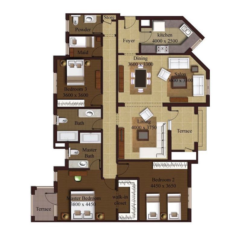 Floor plan for apartment at Mivida