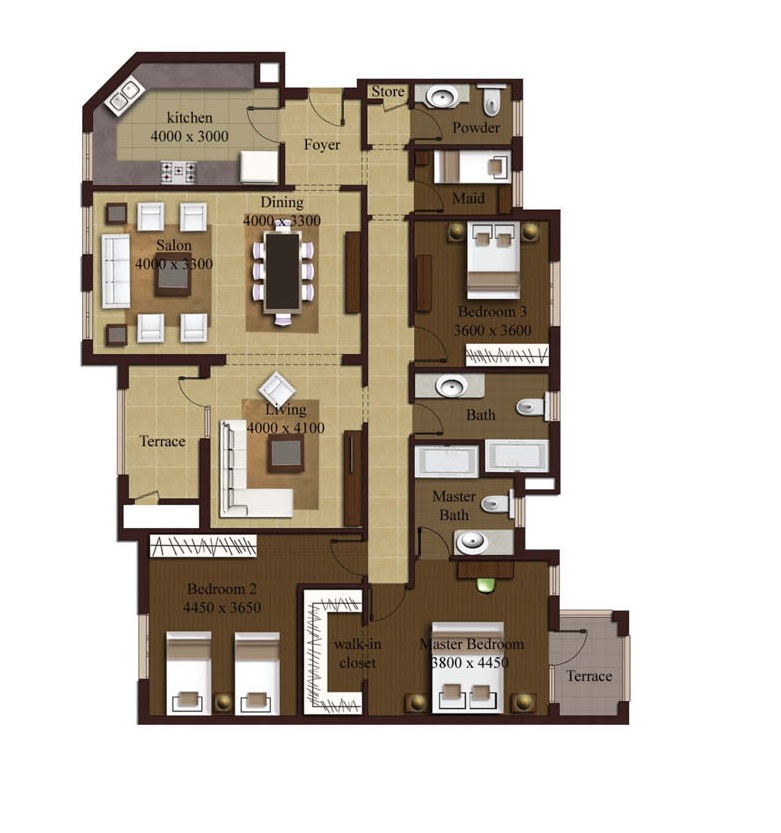 Floor plan for apartment at Mivida