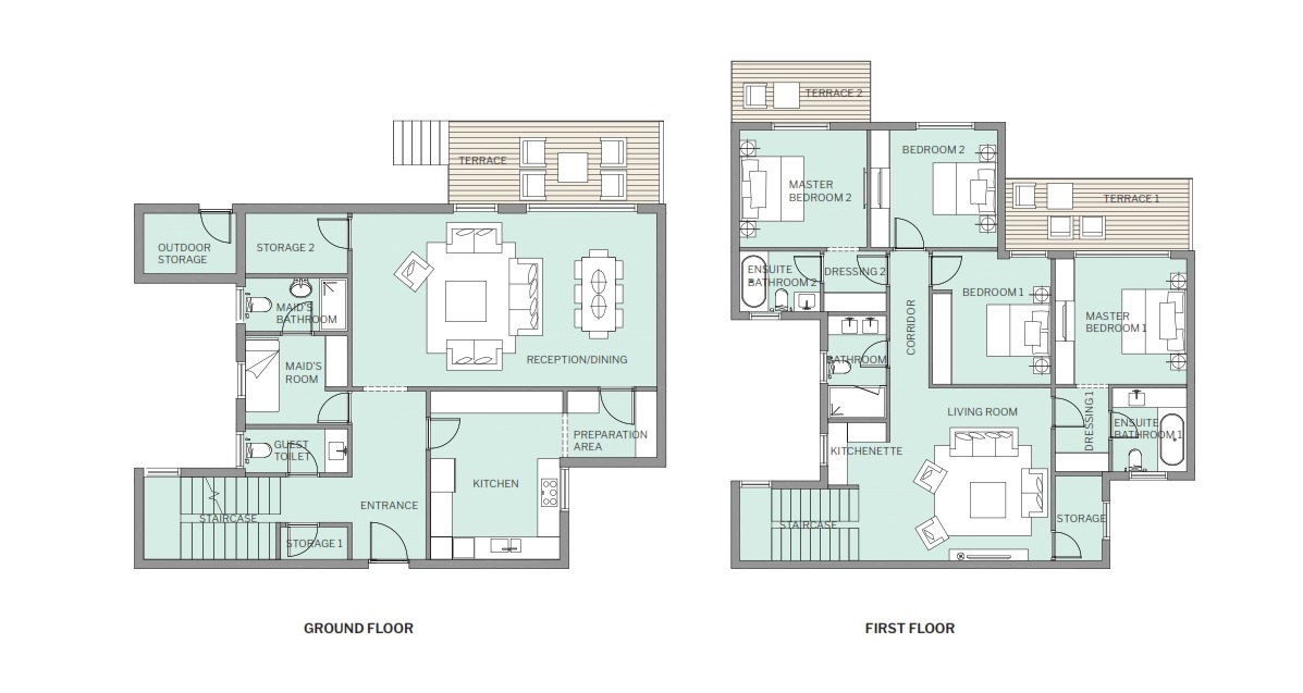 Floor plan for duplex at Park View - Haptown