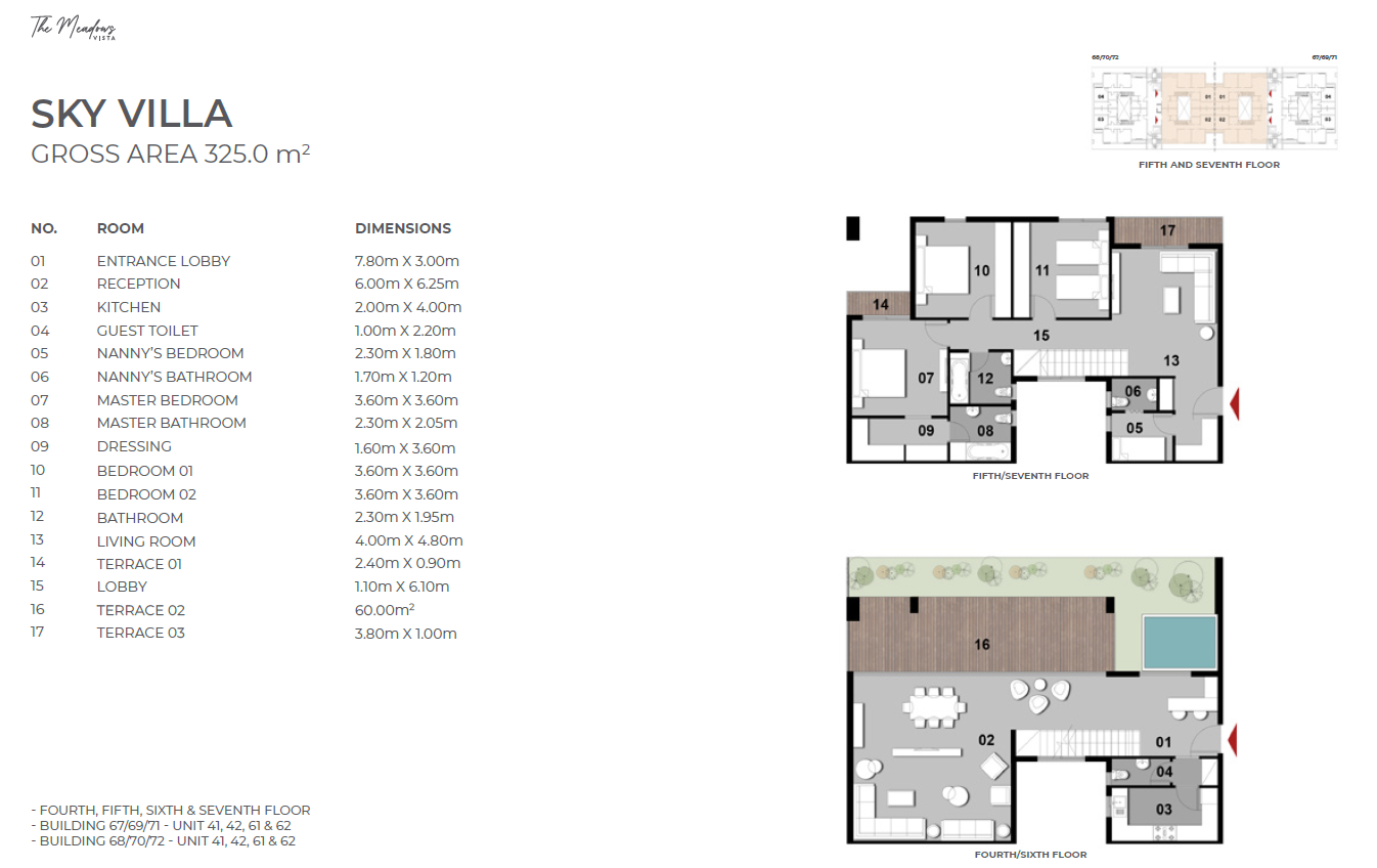 Floor plan for duplex at Il Bosco New Capital