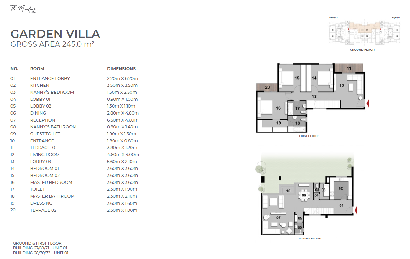 Floor plan for duplex at Il Bosco New Capital