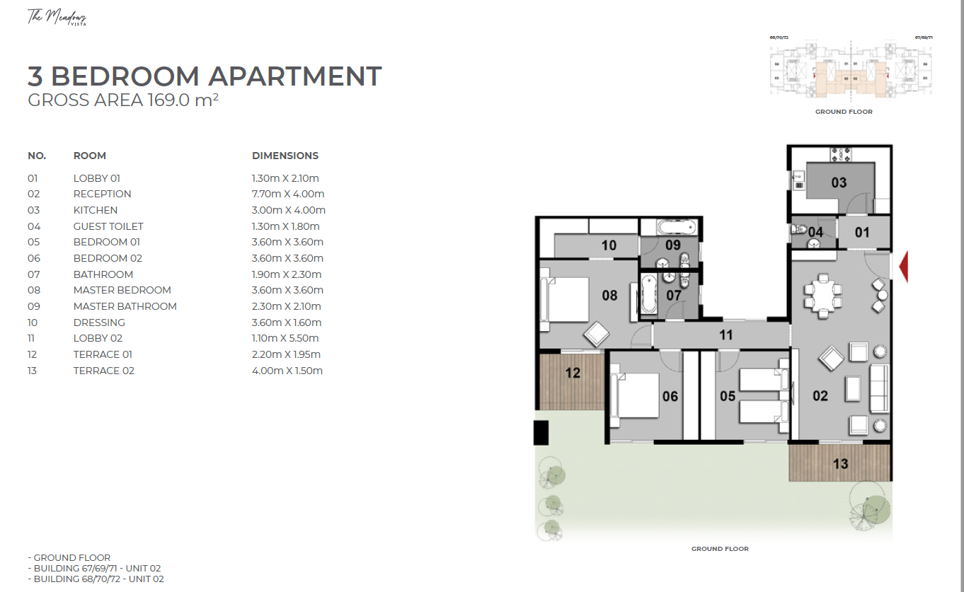 Floor plan for apartment at Il Bosco New Capital