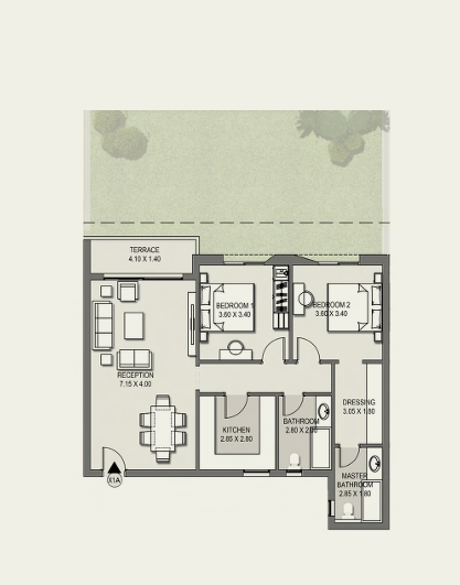 Floor plan for apartment at Taj City