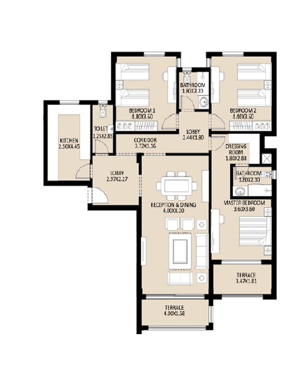 Floor plan for apartment at Jayd
