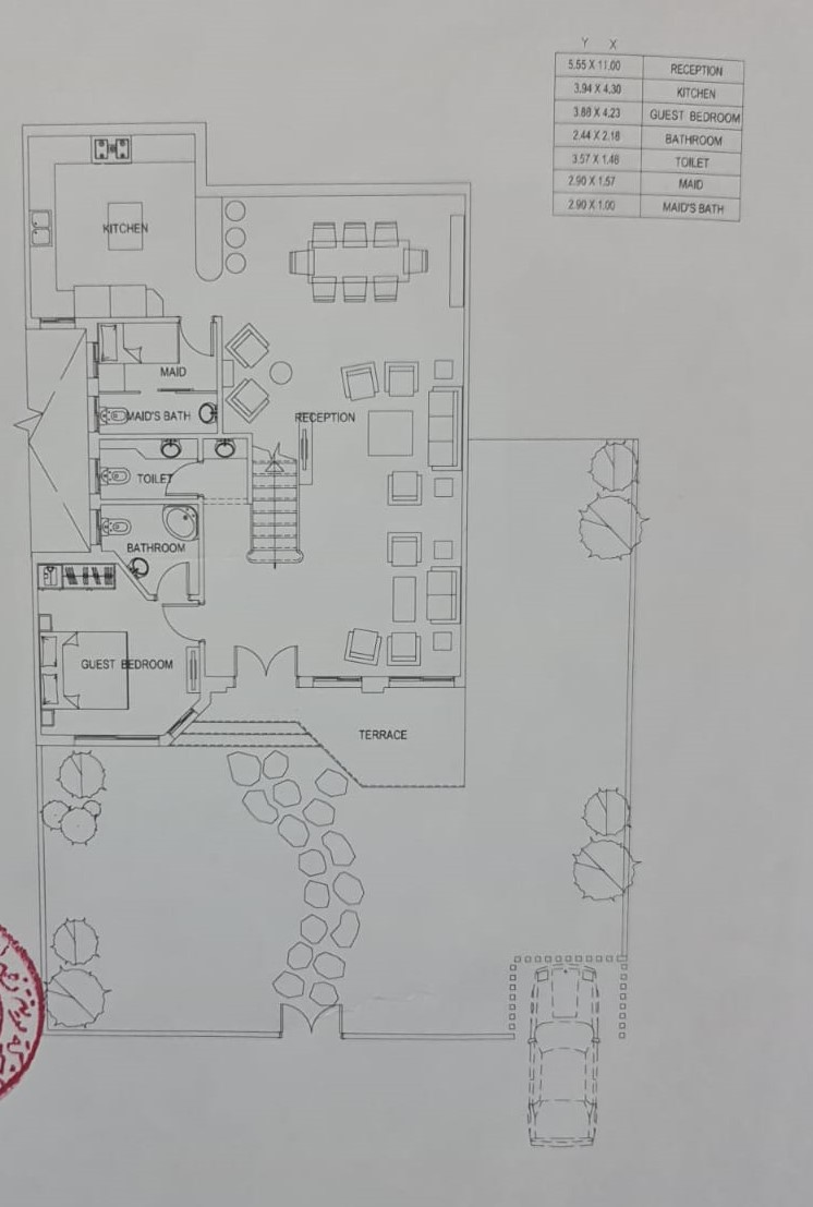 Floor plan for villa at Sarai