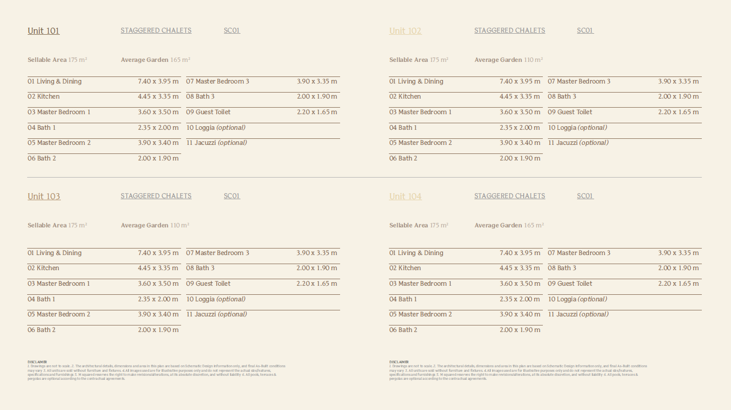 Floor plan for chalet at El Masyaf