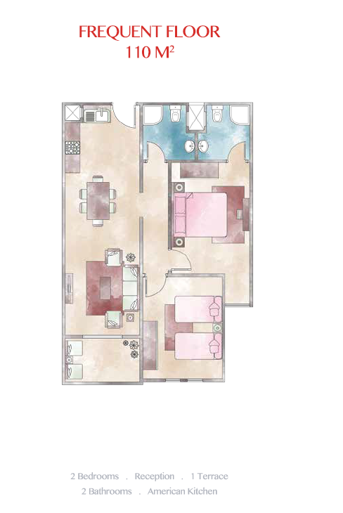 Floor plan for chalet at Lasirena Palm Beach