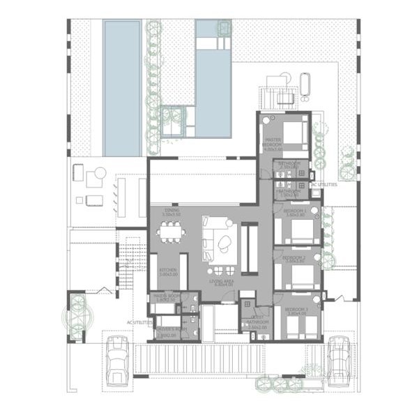Floor plan for chalet at Seashell Ras El Hekma