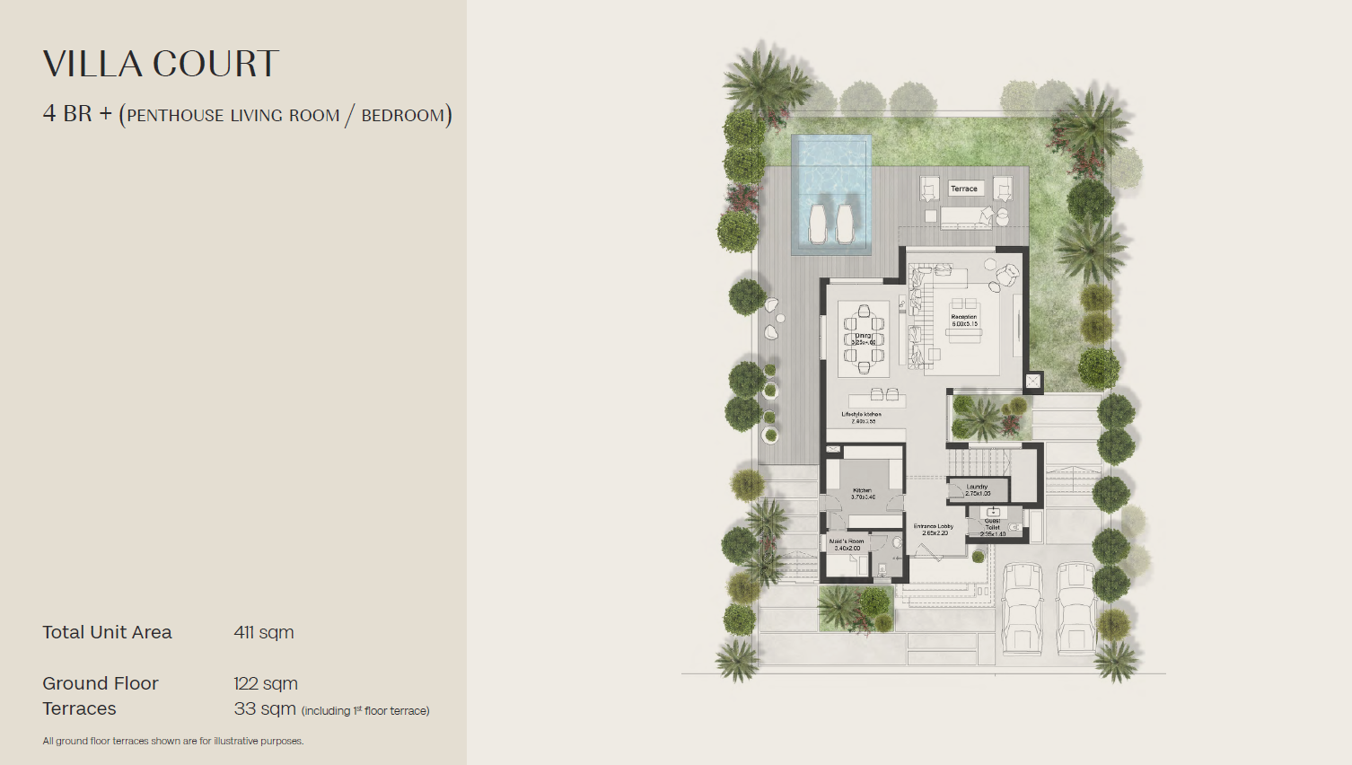 Floor plan for villa at Hills of One