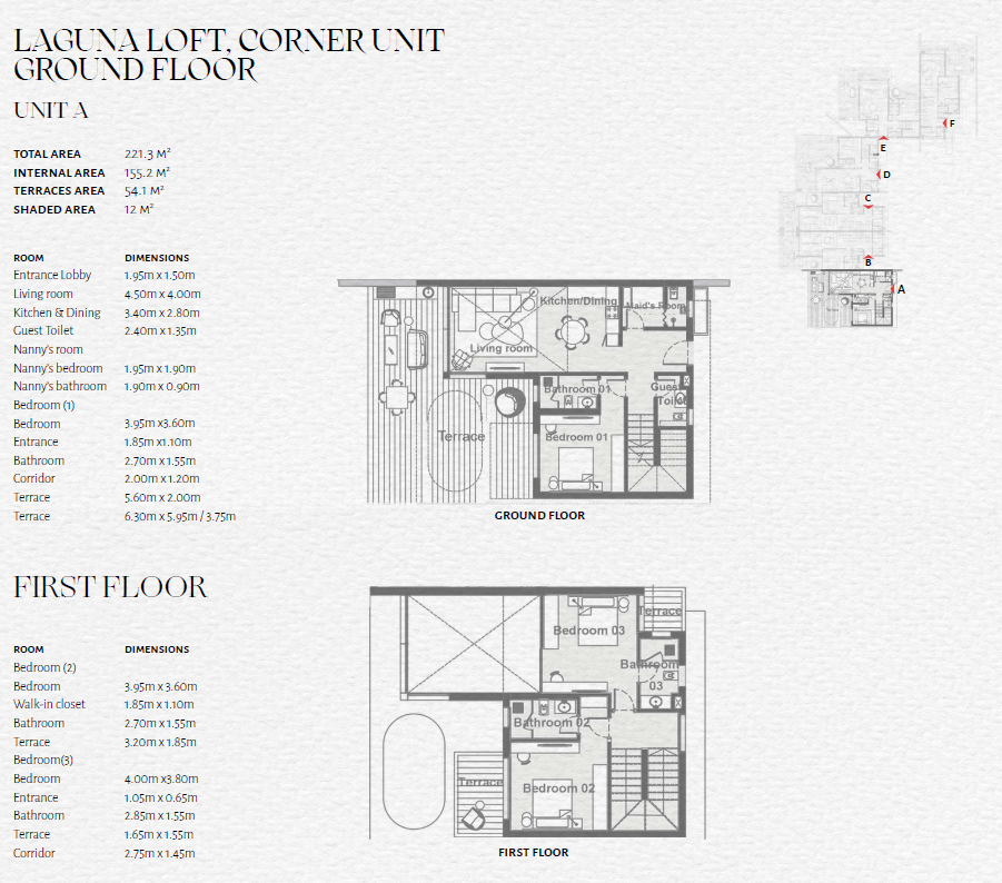Floor plan for duplex at The Med