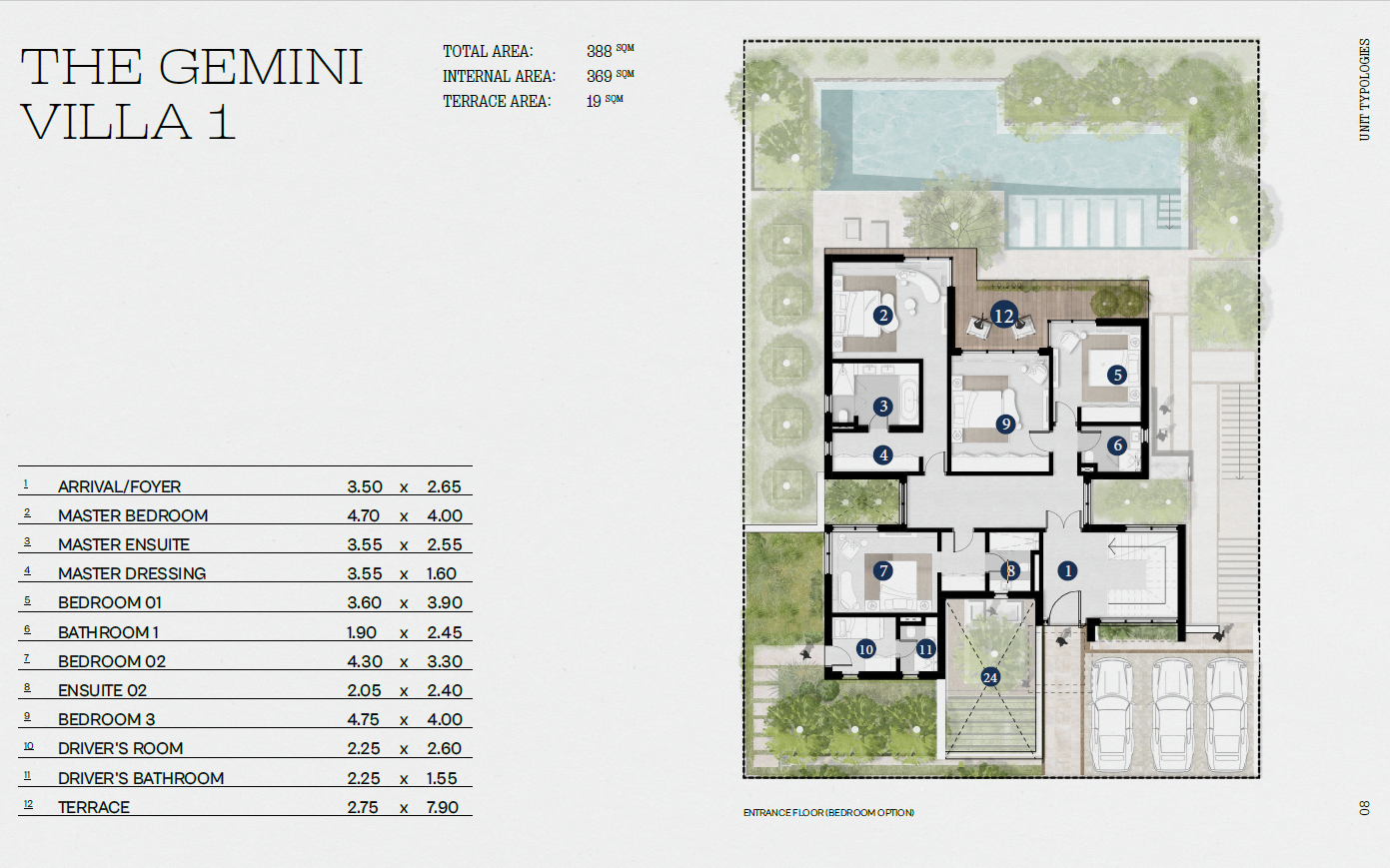 Floor plan for villa at Solana