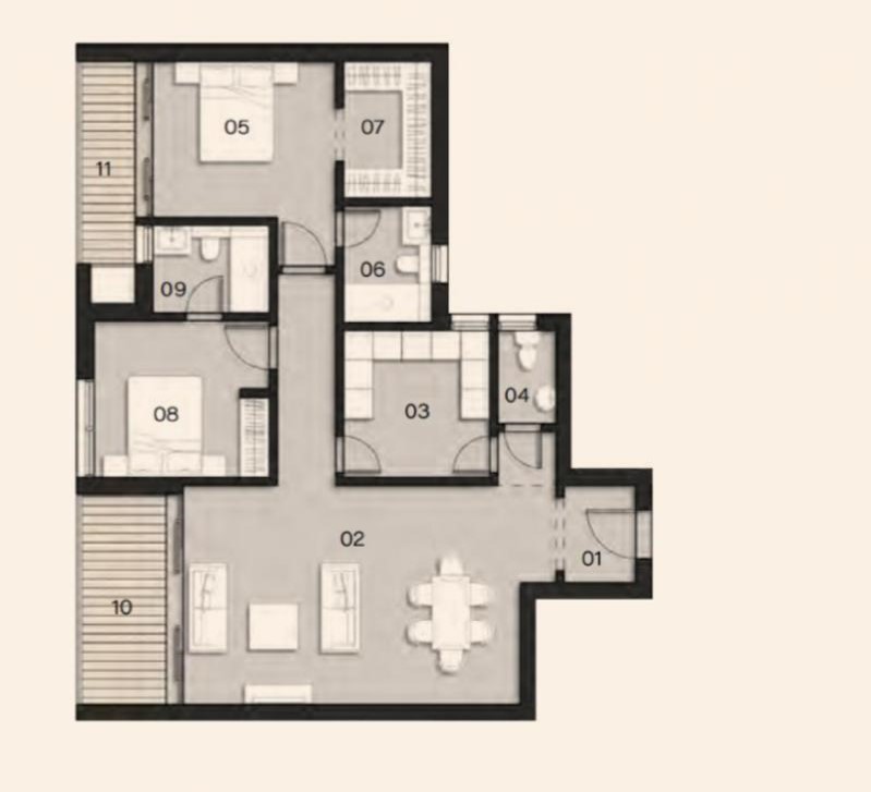 Floor plan for apartment at ZED