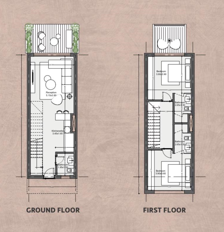 Floor plan for chalet at Seashell Ras El Hekma