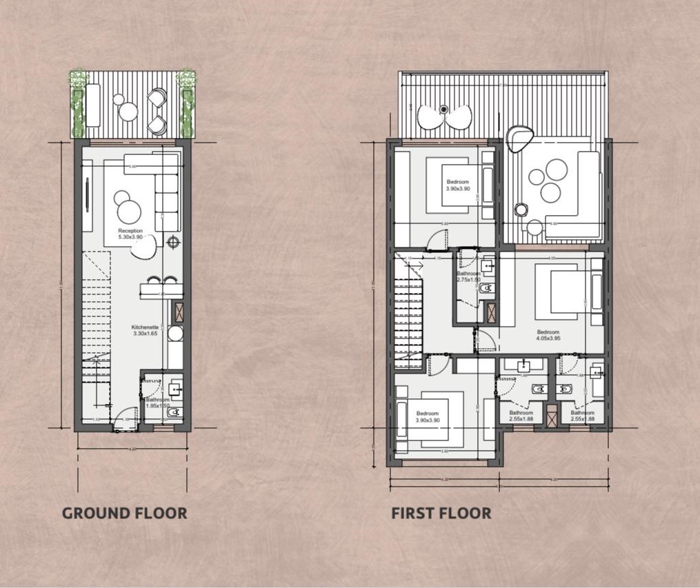 Floor plan for chalet at Seashell Ras El Hekma
