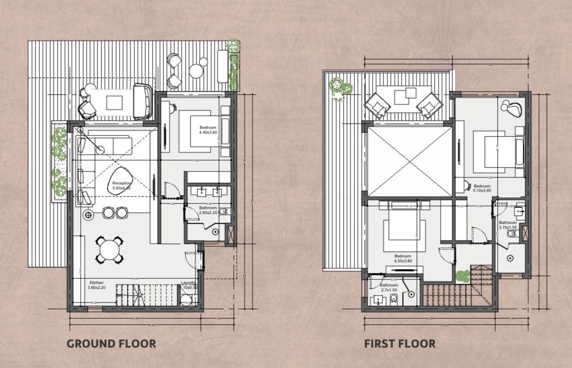 Floor plan for townhouse at Seashell Ras El Hekma