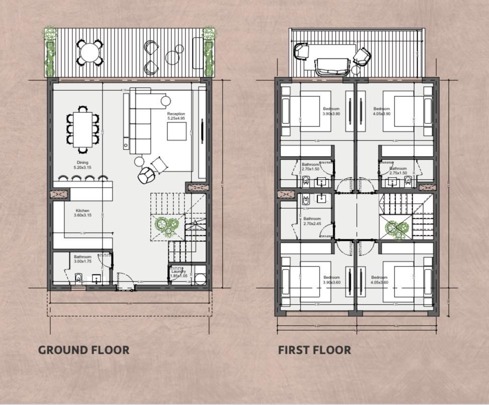 Floor plan for chalet at Seashell Ras El Hekma