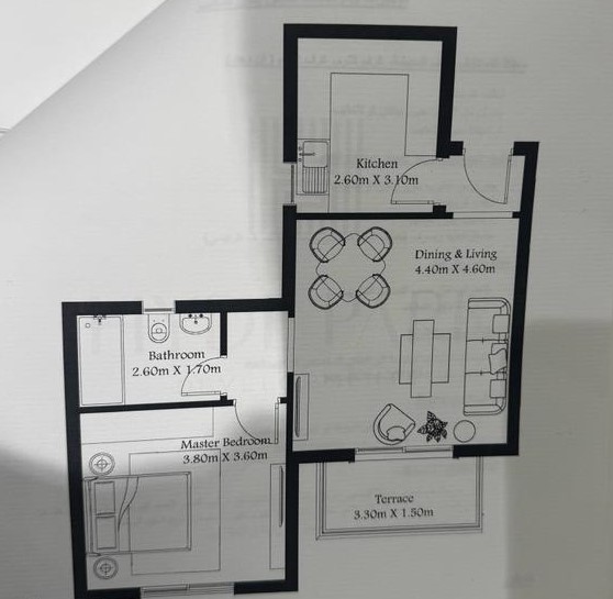 Floor plan for studio at Hyde Park