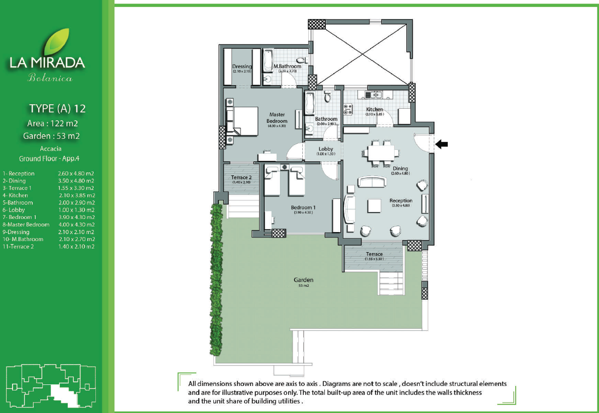 Floor plan for apartment at La Mirada