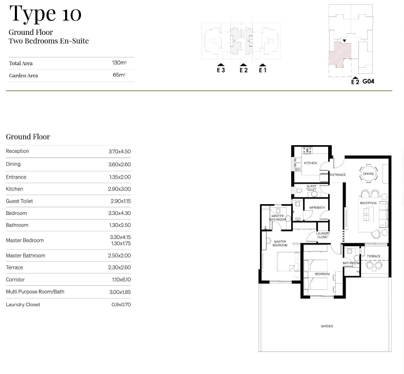 Floor plan for apartment at Trio