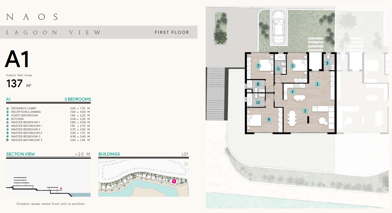 Floor plan for chalet at Azha North Coast